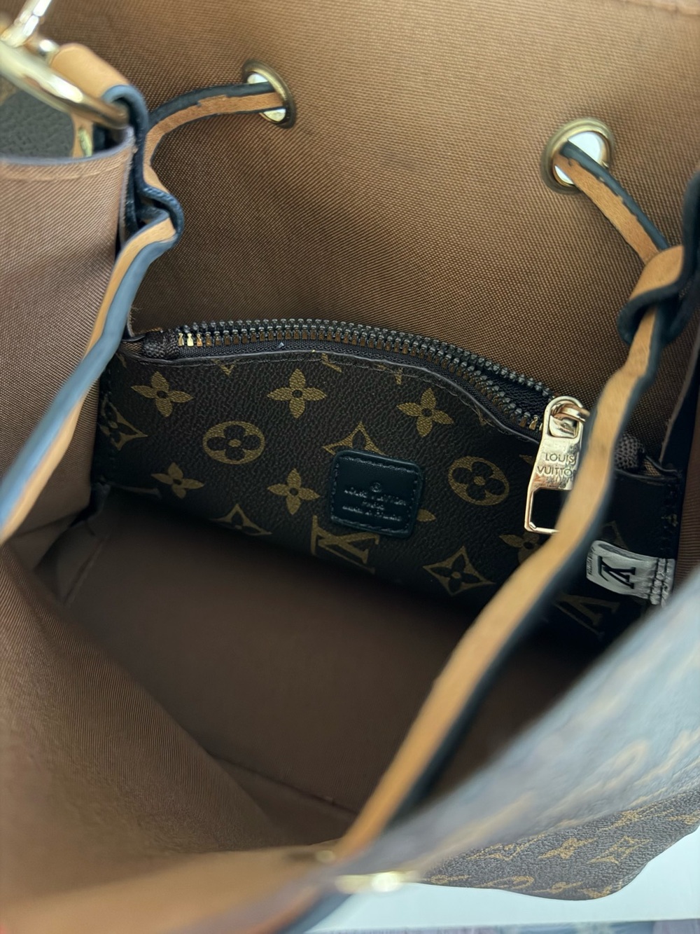 Brown Monogram Drawstring Shoulder Bag - Picture 6 of 10